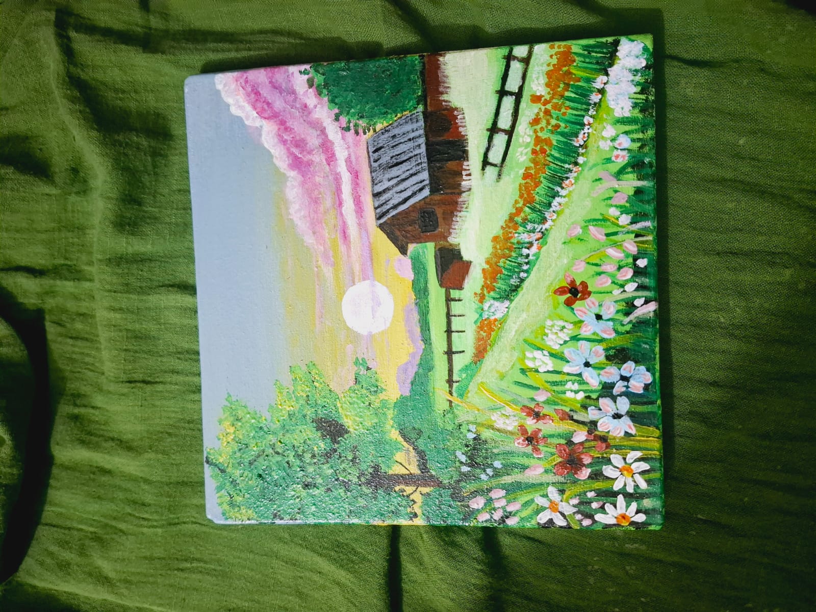 Sunny Countryside Cottage and Wildflower Field